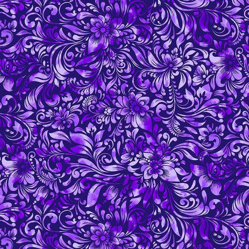 Allure Purple Watercolor Textured Floral 118" Wide Back Fabric-Blank Quilting Corporation-My Favorite Quilt Store