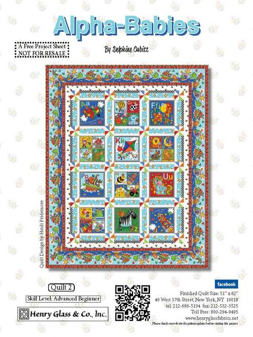Alpha Babies Border Print Quilt Pattern - Free Digital Download-Henry Glass Fabrics-My Favorite Quilt Store