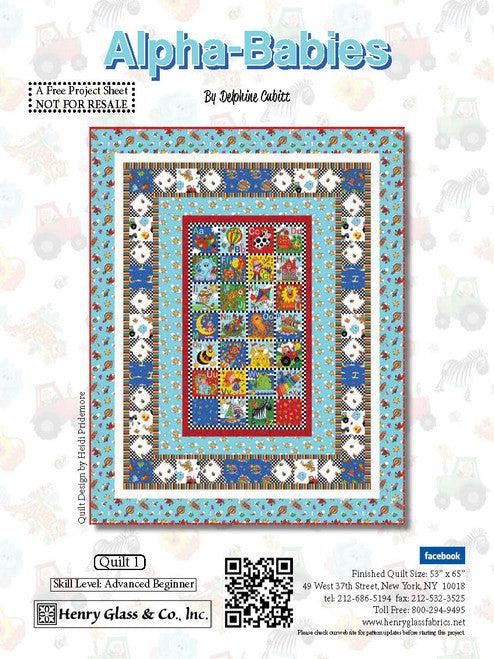 Alpha Babies Panel Quilt Pattern - Free Digital Download-Henry Glass Fabrics-My Favorite Quilt Store