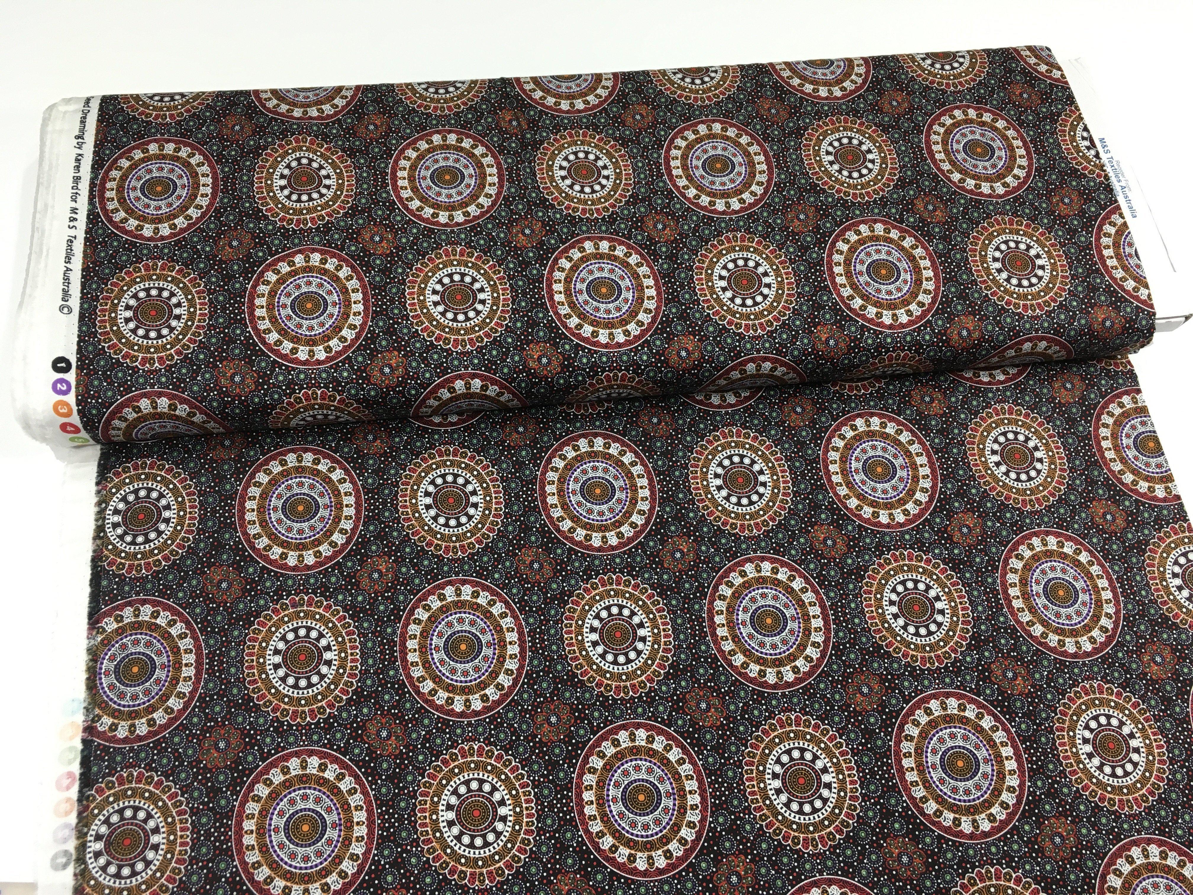 Alura Seed Dreaming Red Aboriginal Fabric-M & S Textiles Australia-My Favorite Quilt Store