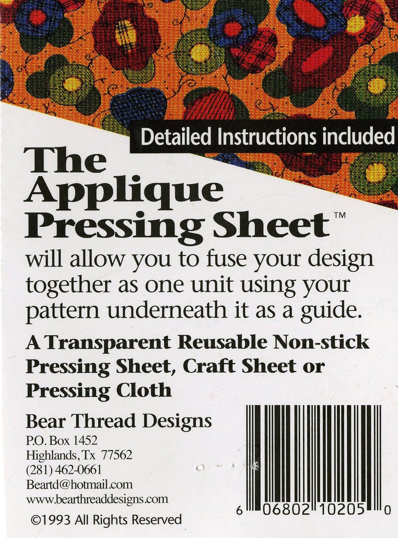 Applique Pressing Sheet 13"x 17"-Bear Thread Designs-My Favorite Quilt Store
