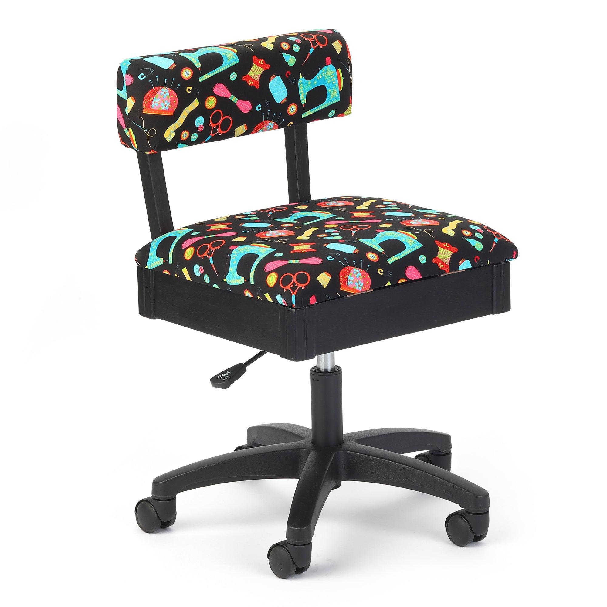 Arrow Height Adjustable Hydraulic Sewing Chair -  Black Sewing Notions