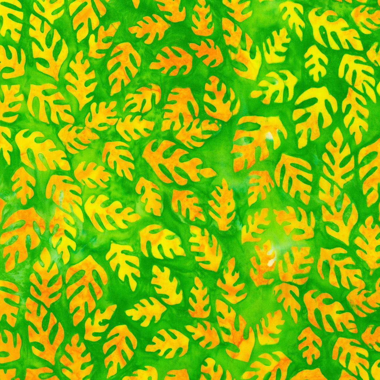 Artisan Batiks Totally Tropical Parakeet Leaves Fabric