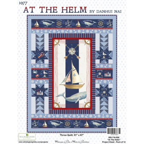 At the Helm Quilt Fabric - Stripe in Light Blue/Multi - 1077-89258