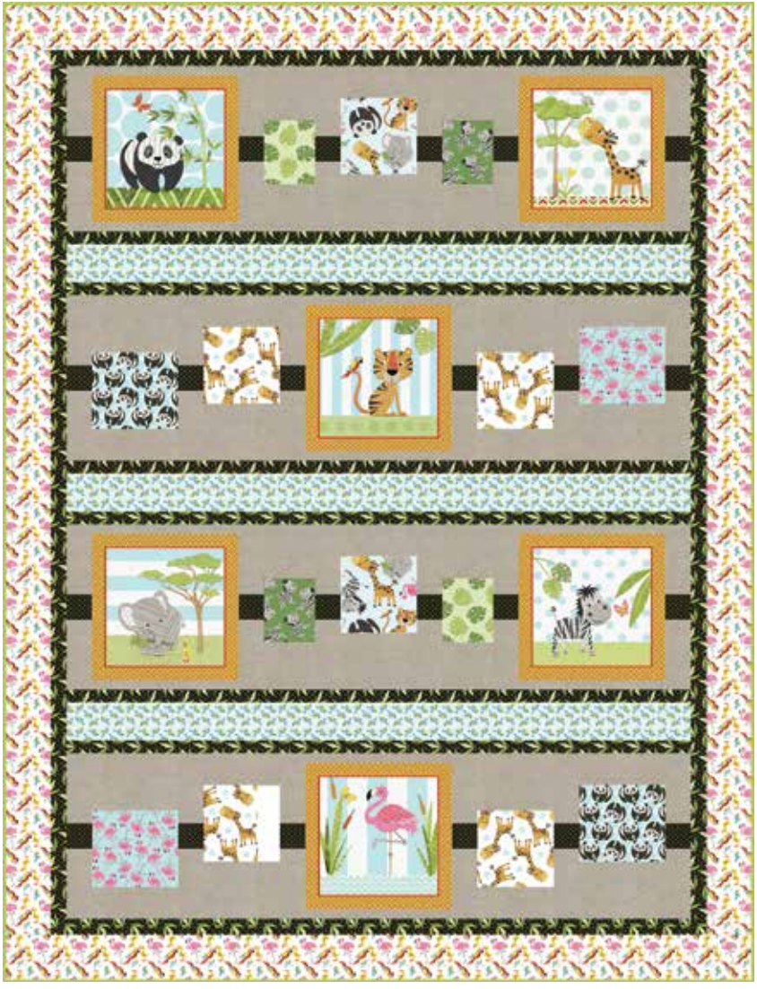 At the Zoo Quilt - Free Pattern Download-Studio e Fabrics-My Favorite Quilt Store