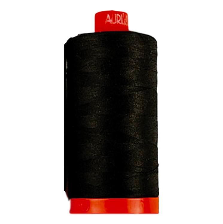 Aurifil 50wt Black 100% Cotton Mako Thread