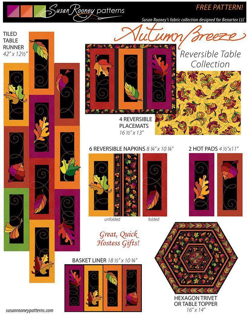 Autumn Breeze Table Set Pattern-Benartex Fabrics-My Favorite Quilt Store