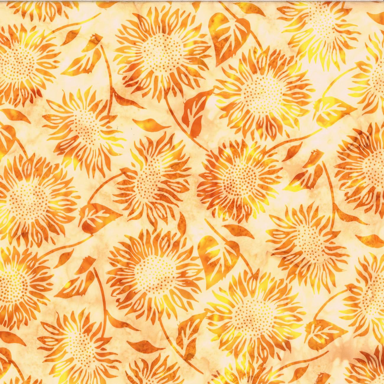 Bali Batiks Honey Sunflowers Fabric