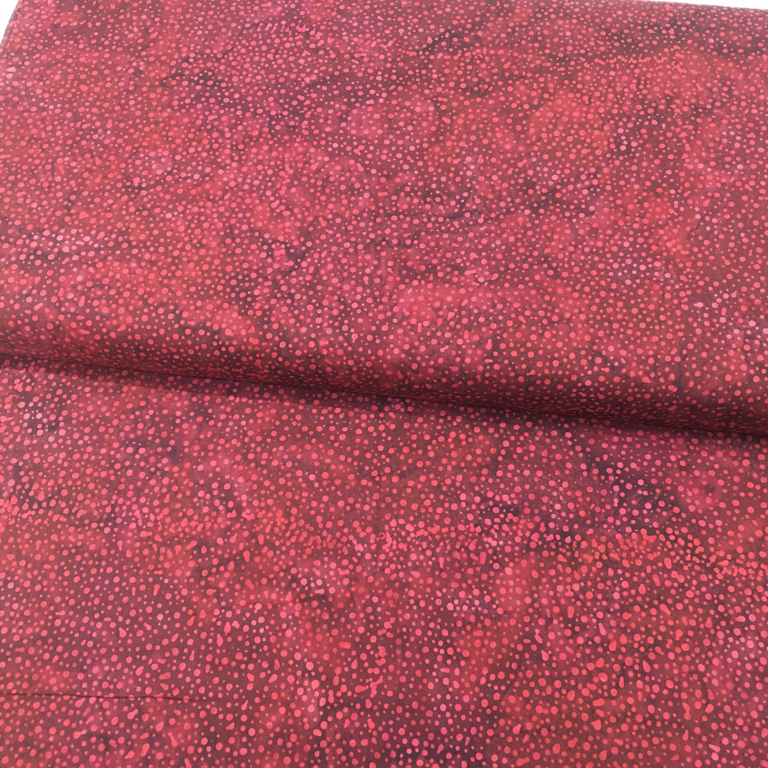 Bali Red Velvet Dot Batik Fabric-Hoffman Fabrics-My Favorite Quilt Store