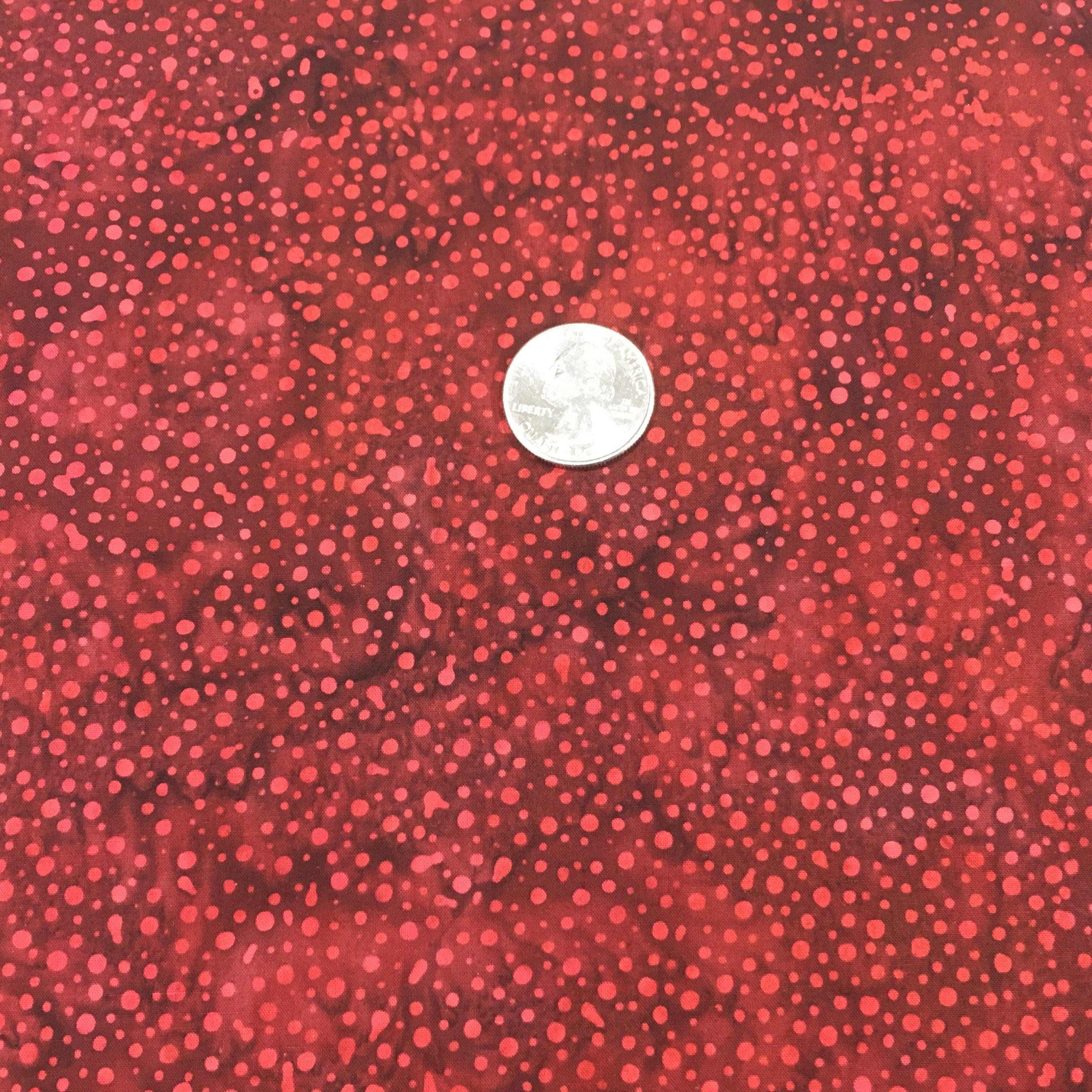 Bali Red Velvet Dot Batik Fabric-Hoffman Fabrics-My Favorite Quilt Store