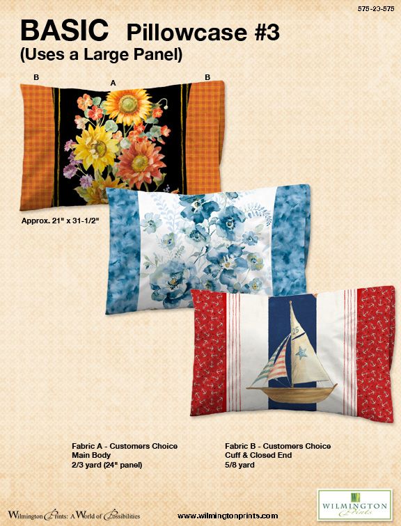 Basic Pillowcase 3- Free Digital Download-Wilmington Prints-My Favorite Quilt Store