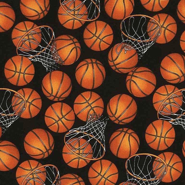 Basket Ball and Hoops Fabric