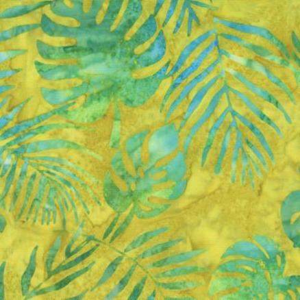 Beachy Batik Sunshine Green Palm Leaves Batik Fabric-Moda Fabrics-My Favorite Quilt Store