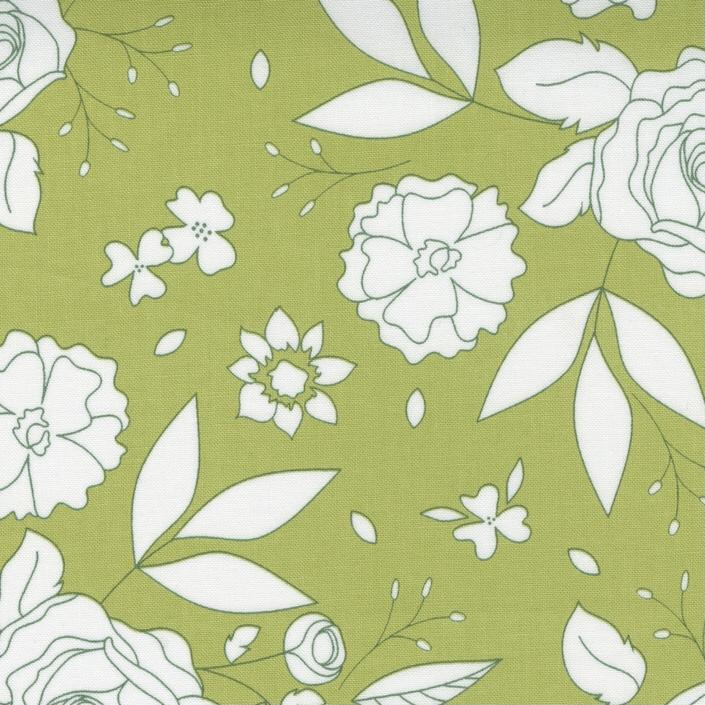 Beautiful Day Pistachio Blooms Fabric by Corey - Moda Fabrics | My Favorite Quilt Store