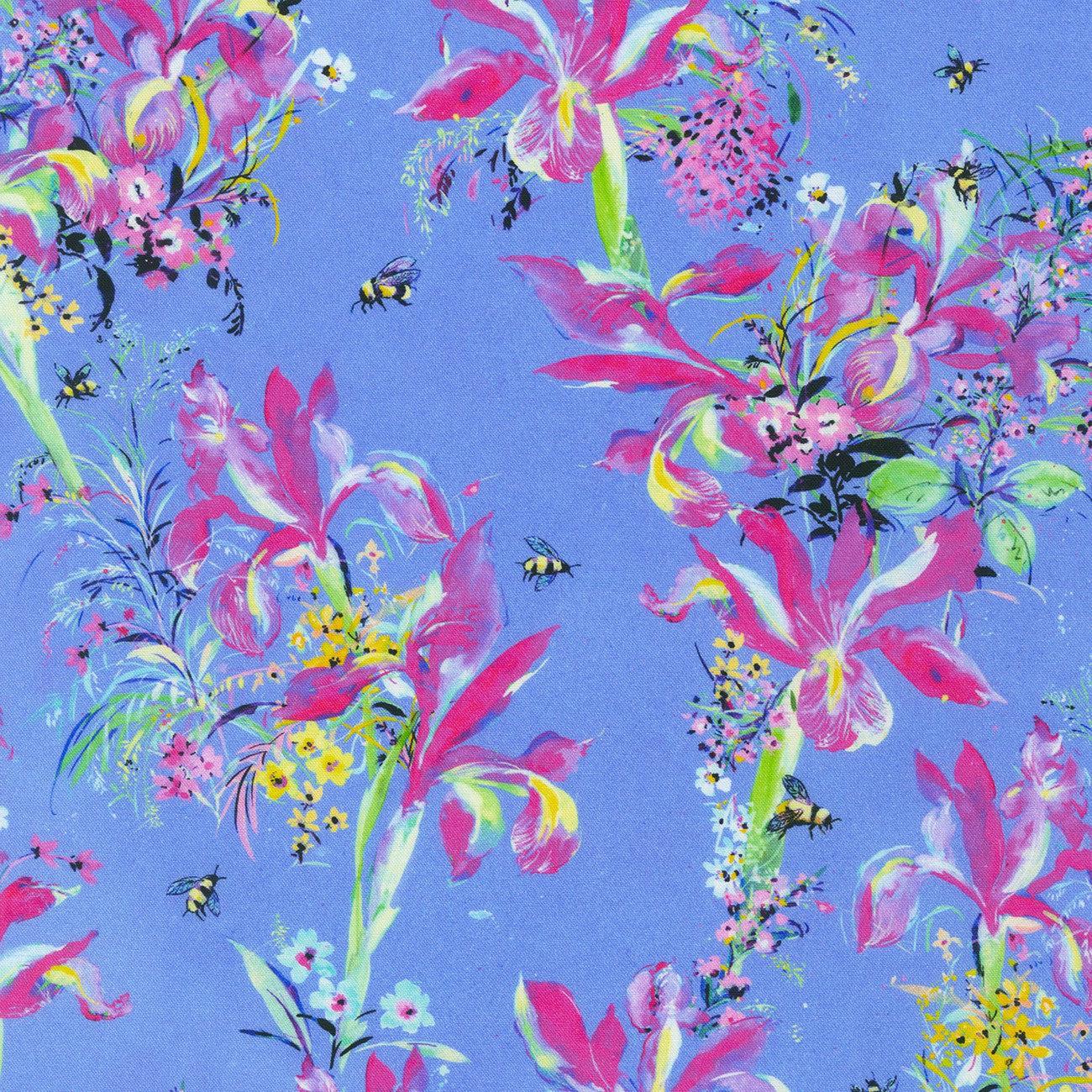 Bee Free Hyacinth Lillies Fabric-Robert Kaufman-My Favorite Quilt Store
