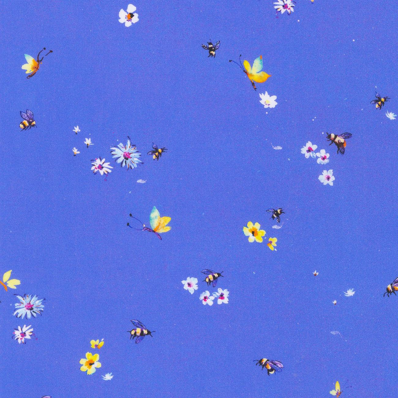 Bee Free Larkspur Bees Fabric-Robert Kaufman-My Favorite Quilt Store