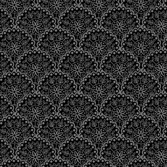 Bee Happy Black Clamshell Fabric