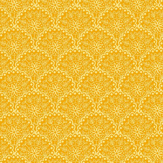 Bee Happy Yellow Clamshell Fabric