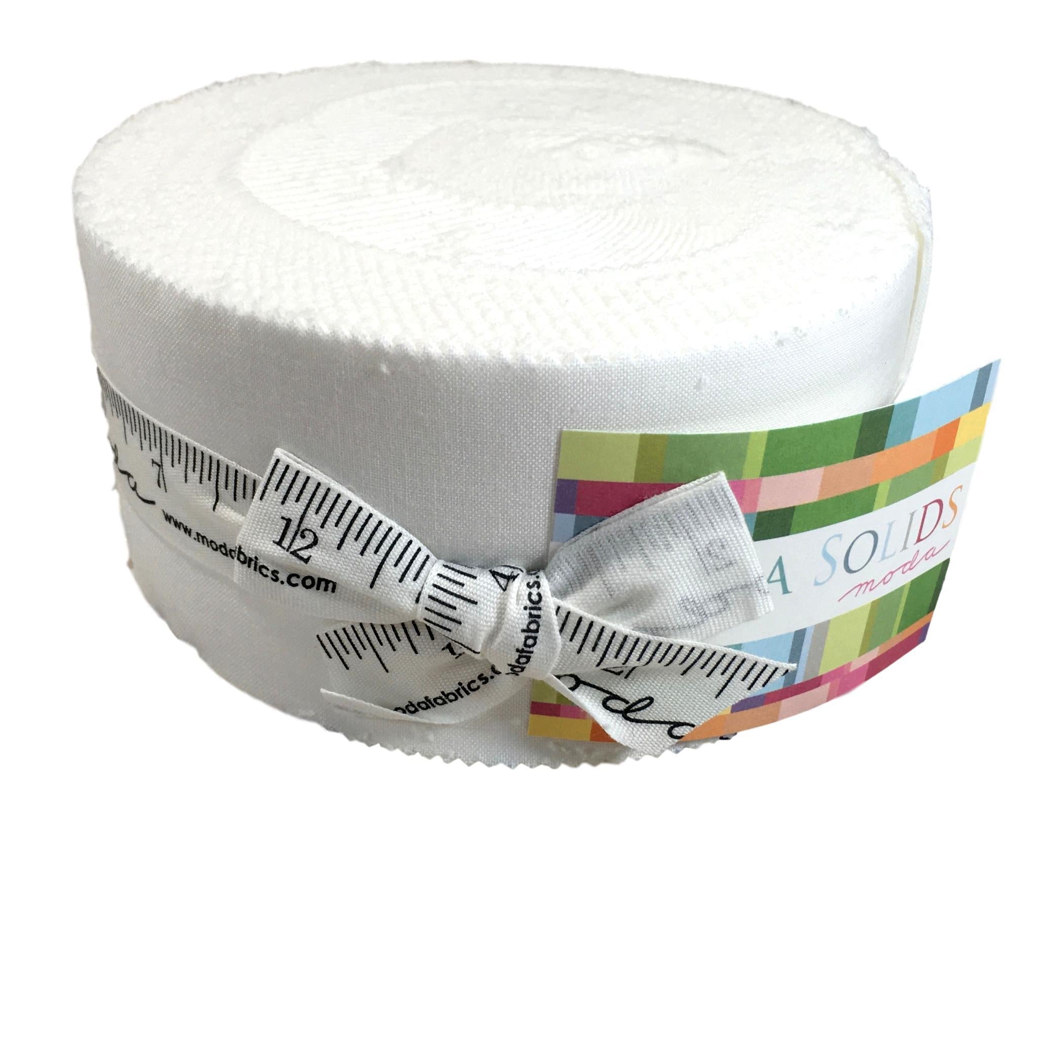 Bella Solid White 2½" Jelly Roll-Moda Fabrics-My Favorite Quilt Store