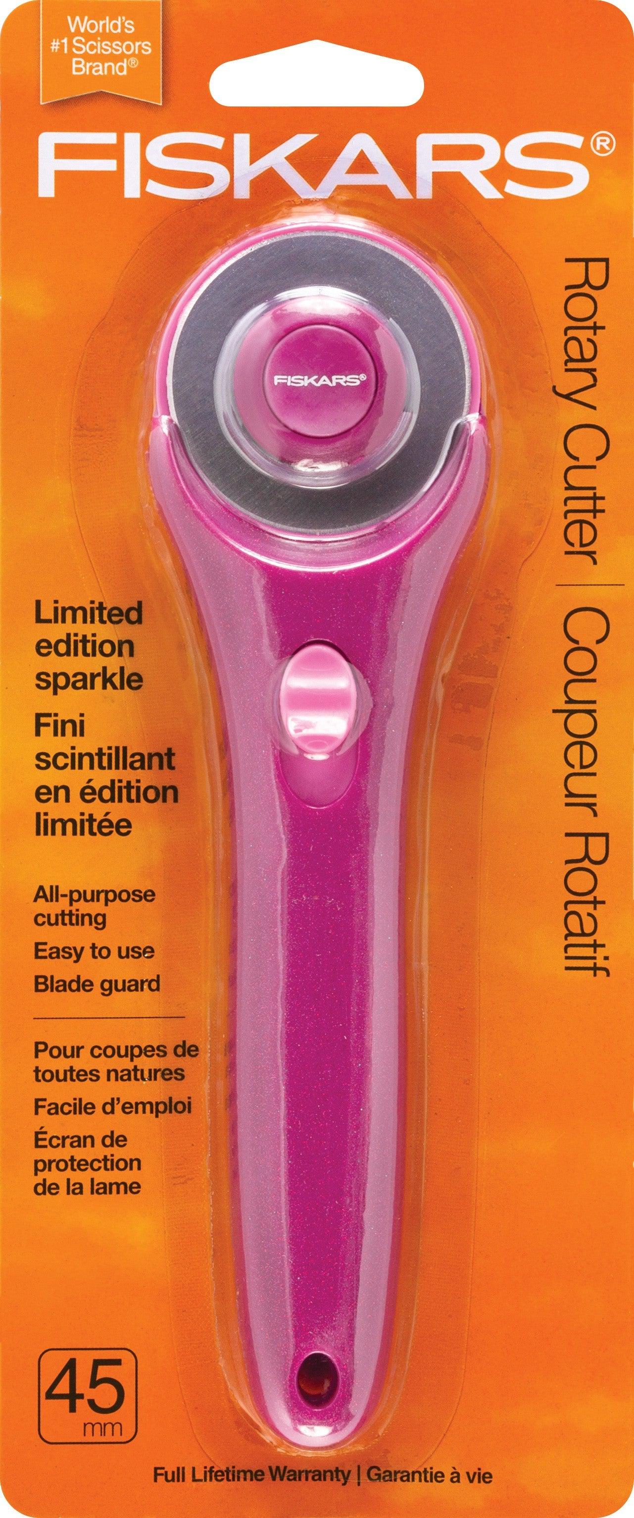 Berry Sparkle 45mm Fashion Stick Rotary Cutter-Fiskars-My Favorite Quilt Store