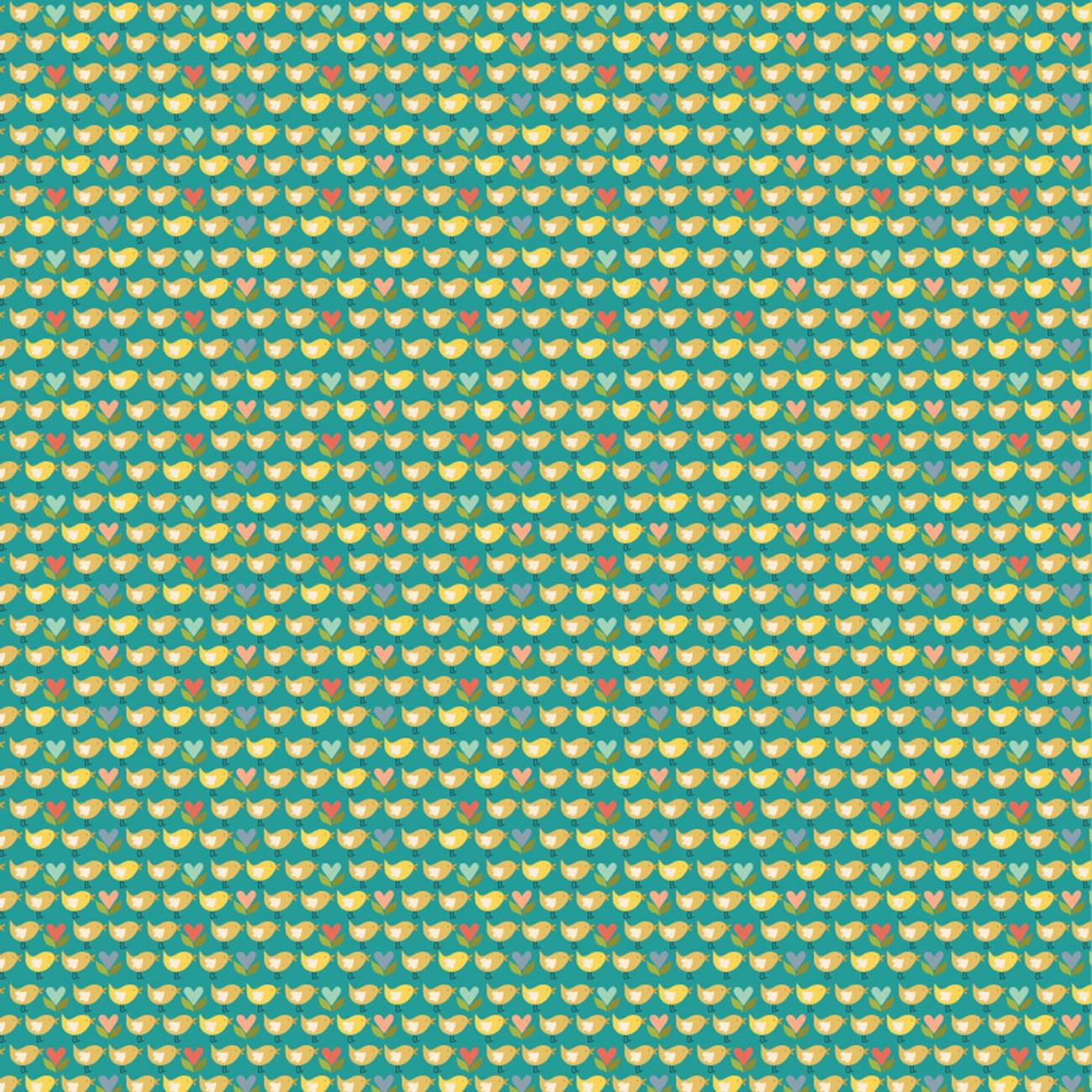 Betsy's Sewing Kit Teal Little Chicks Fabric-Poppie Cotton-My Favorite Quilt Store