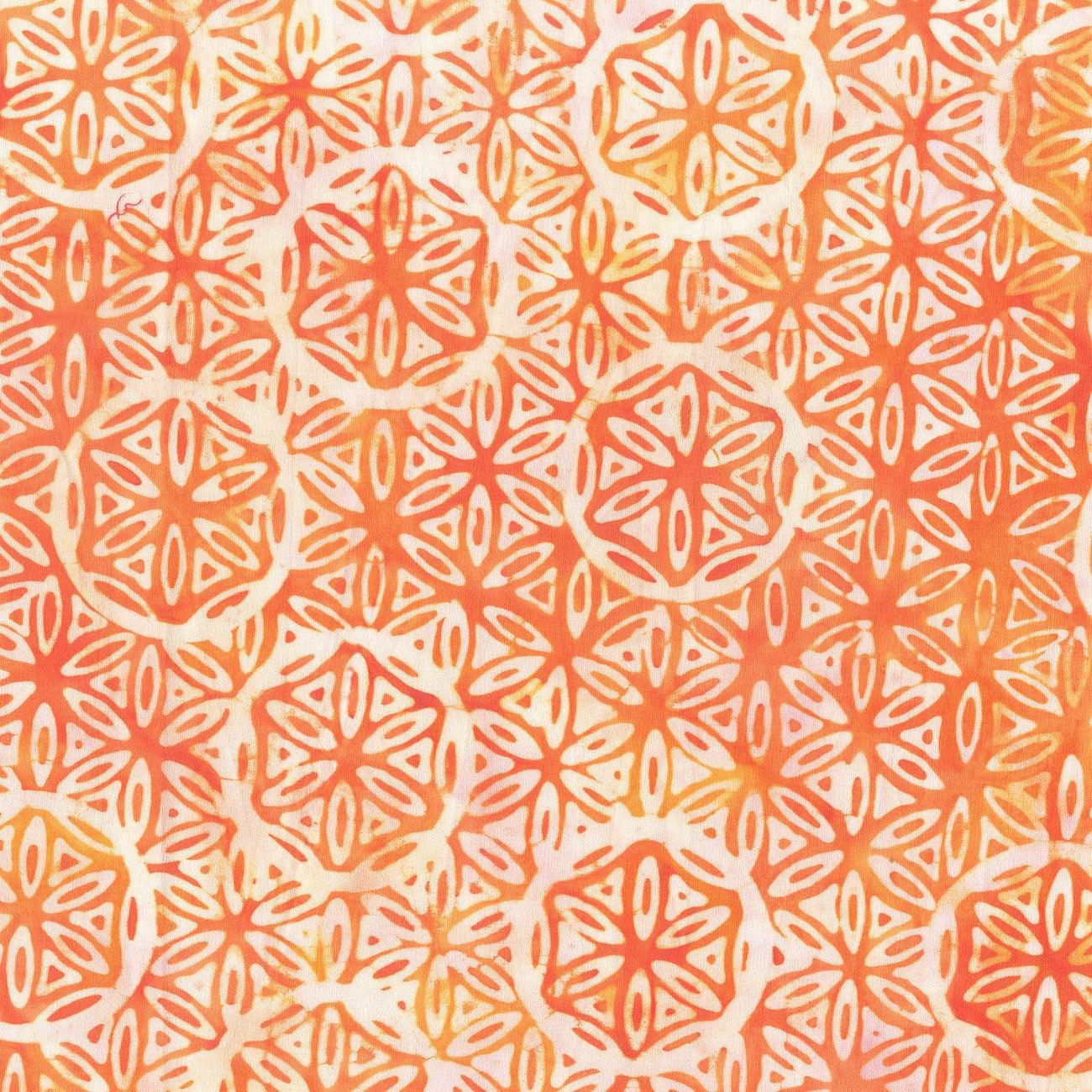 Bijou Orange Medallions Batik Fabric