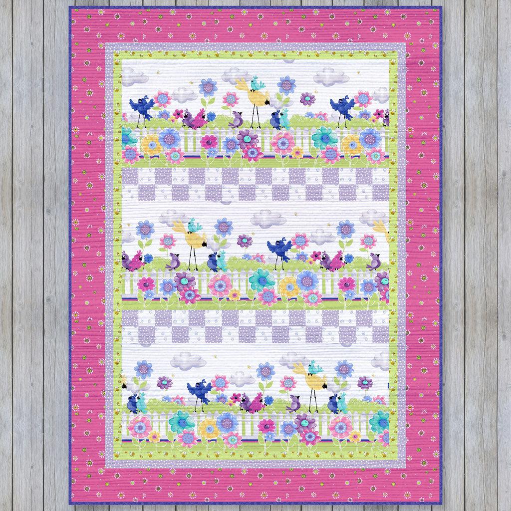 Bird Buddies On the Fence Quilt Pattern - Free Pattern Download-Susybee-My Favorite Quilt Store