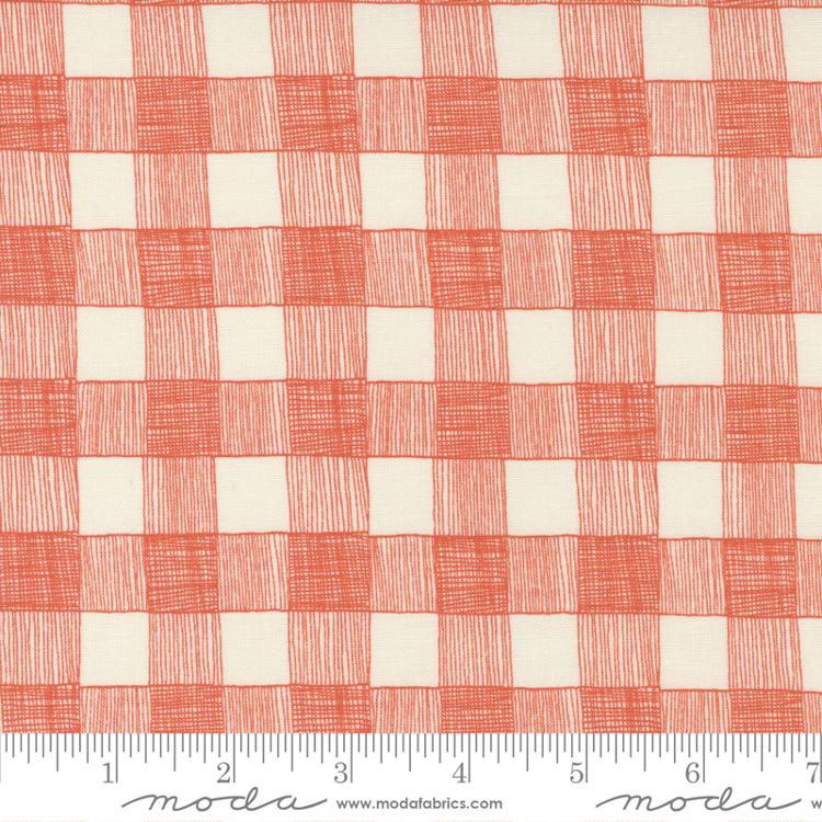 Birdsong Cardinal Hand Drawn Plaid Fabric-Moda Fabrics-My Favorite Quilt Store