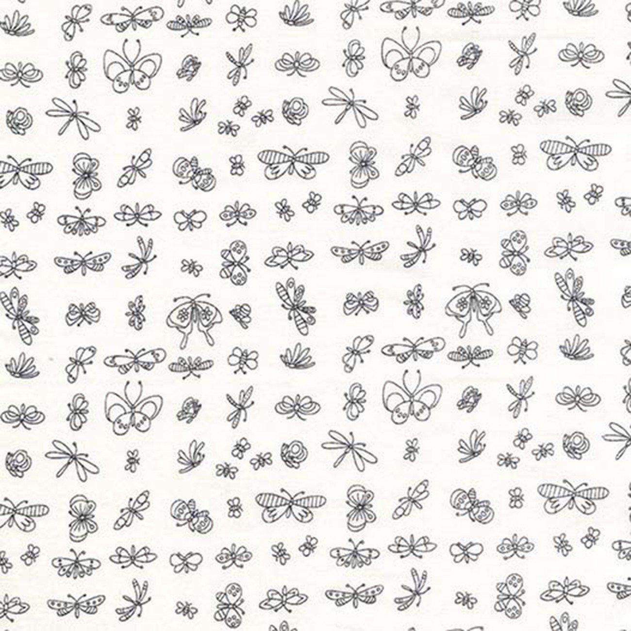 miniature paw prints on black designer fabric from the USA pure