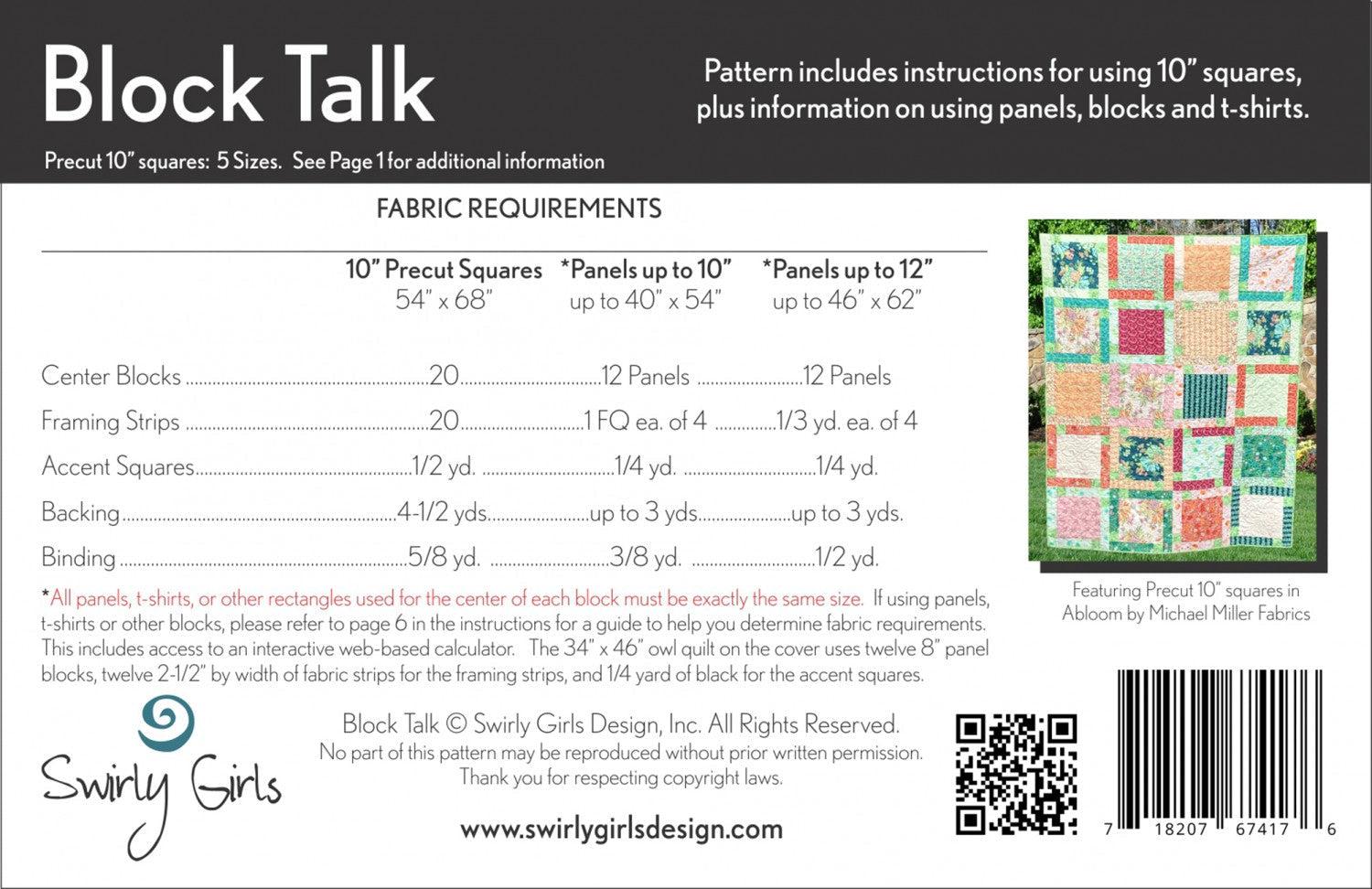 Block Talk Quilt Pattern-Swirly Girls Design-My Favorite Quilt Store