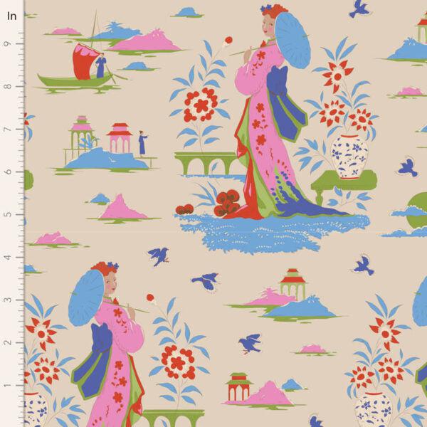 Bloomsville Dove Garden Vista Fabric-Tilda Fabrics-My Favorite Quilt Store