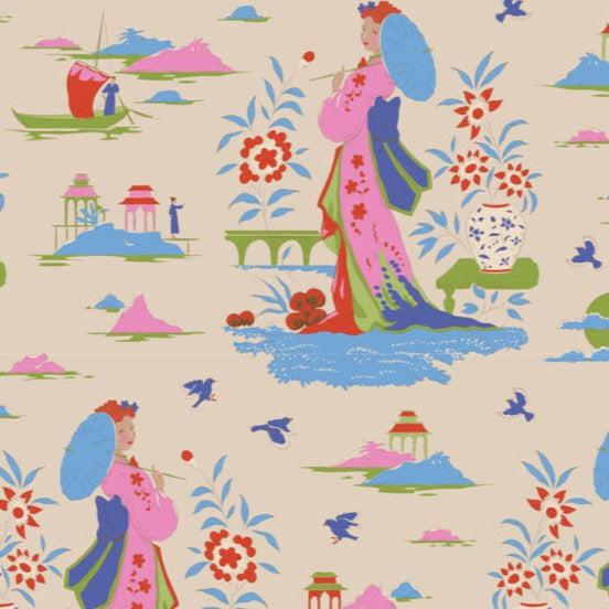 Bloomsville Dove Garden Vista Fabric-Tilda Fabrics-My Favorite Quilt Store
