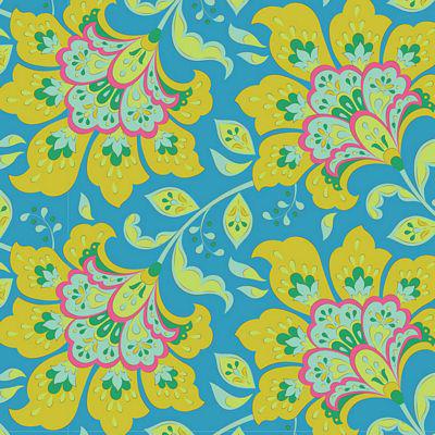 Bloomsville Sky Flowermarket Fabric