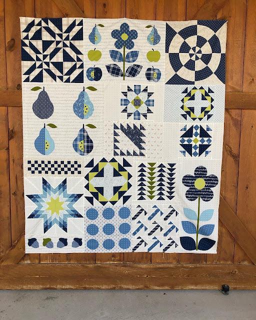 Blue Pear Block of the Month Pattern-Moda Fabrics-My Favorite Quilt Store