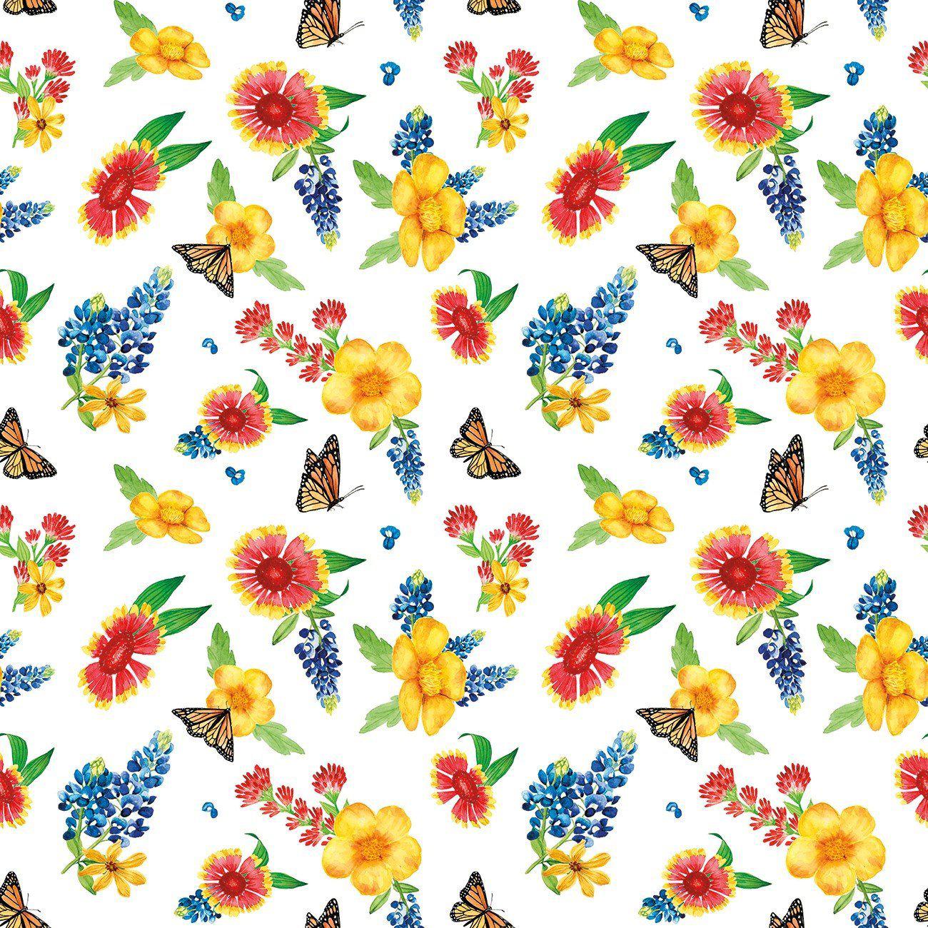 CLEARANCE Bluebonnet Breeze Tonal C11644 Sky - Riley Blake - Floral Flowers  Bluebonnets Tone-on-Tone - Quilting Cotton Fabric