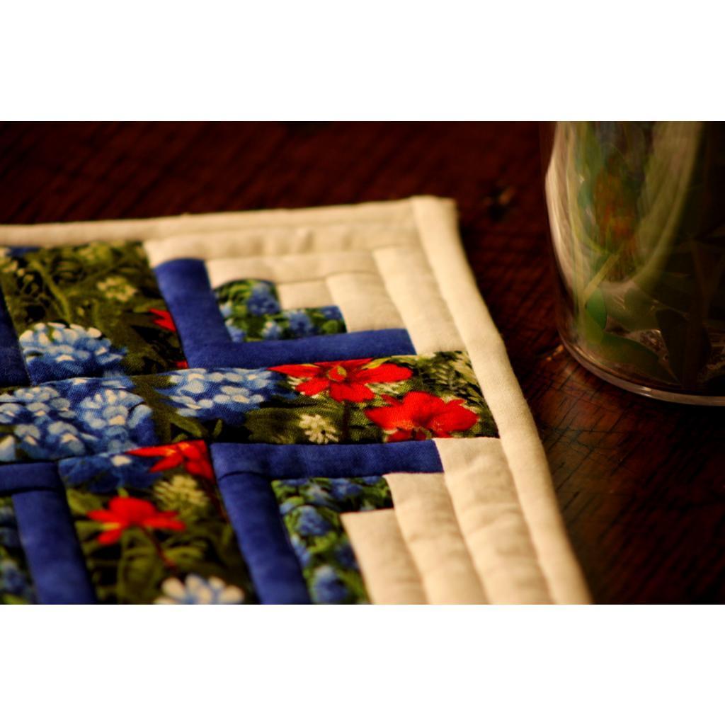 Bluebonnet Cross Mug Rug Pattern Digital Download-Pat Wellen Design-My Favorite Quilt Store