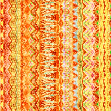 Bohemian Dreams Orange Geo Stripe Fabric