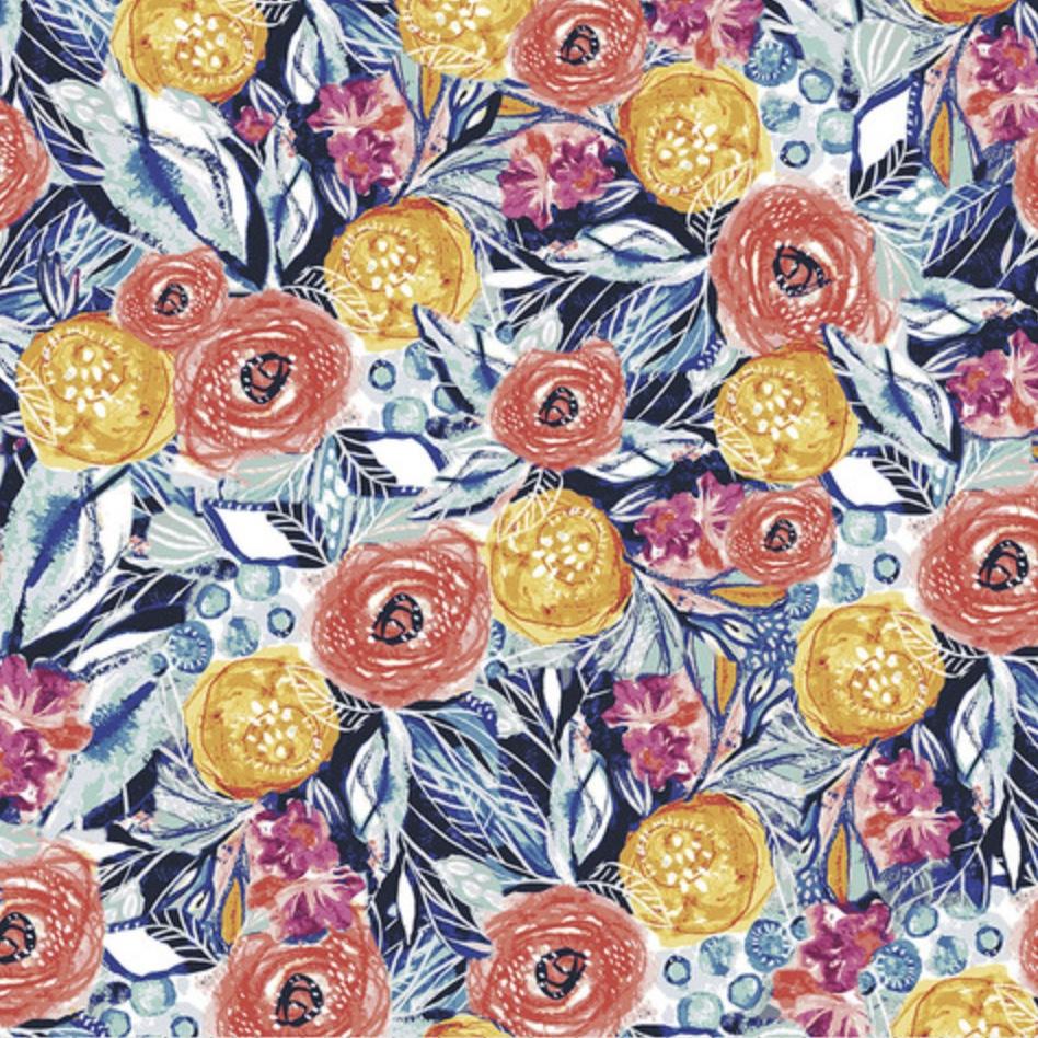 Boho Blooms Multi Dancing Light Fabric-Free Spirit Fabrics-My Favorite Quilt Store