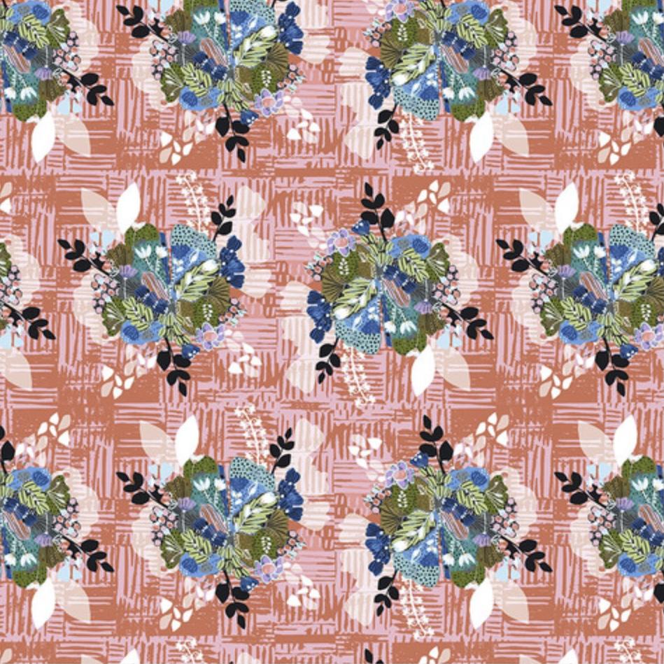 Boho Blooms Pink Scattered Bouquets Fabric-Free Spirit Fabrics-My Favorite Quilt Store