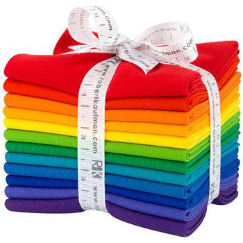Bright Rainbow Palette Kona Cotton Fat Quarter Bundle-Robert Kaufman-My Favorite Quilt Store
