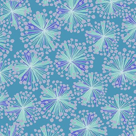 Bright World Blue Celestial Blooms Fabric-Windham Fabrics-My Favorite Quilt Store