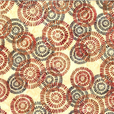 Burst Bourbon Bali Batik Fabric - Hoffman Fabrics