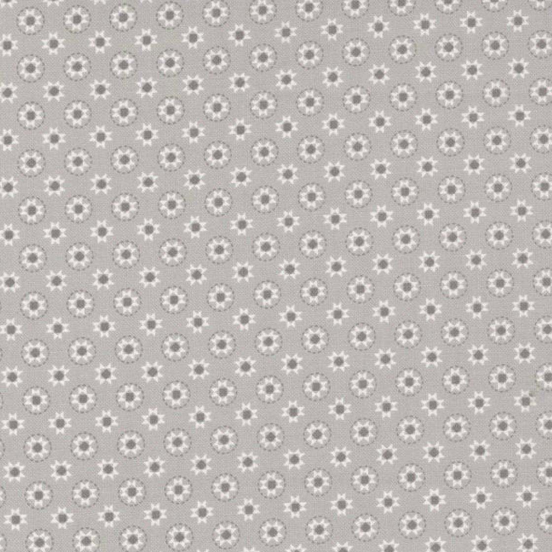 Buttercup and Slate Pebble Geometric Stars Fabric-Moda Fabrics-My Favorite Quilt Store