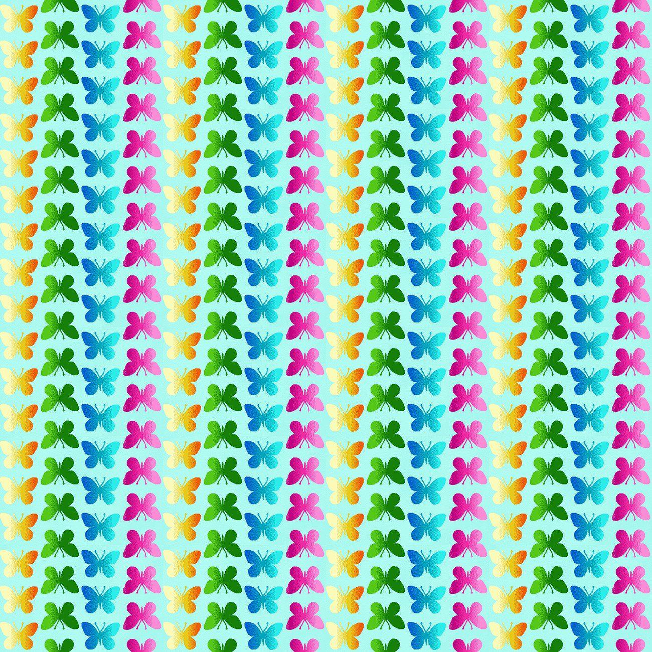 Butterfly Bliss Aqua Ombre Stripe Fabric-Studio e Fabrics-My Favorite Quilt Store