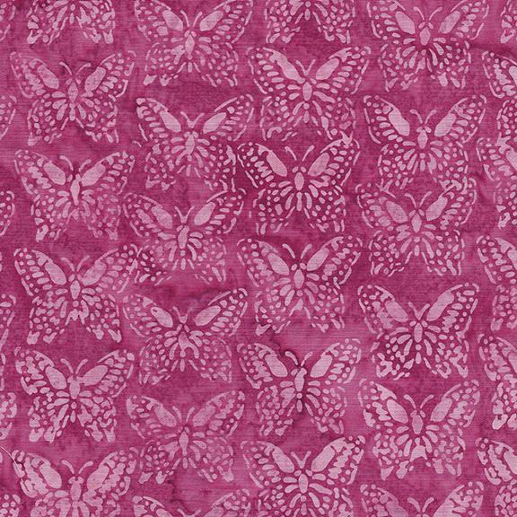 Butterfly Blooms Graphic Butterfly-Plum Batik Fabric