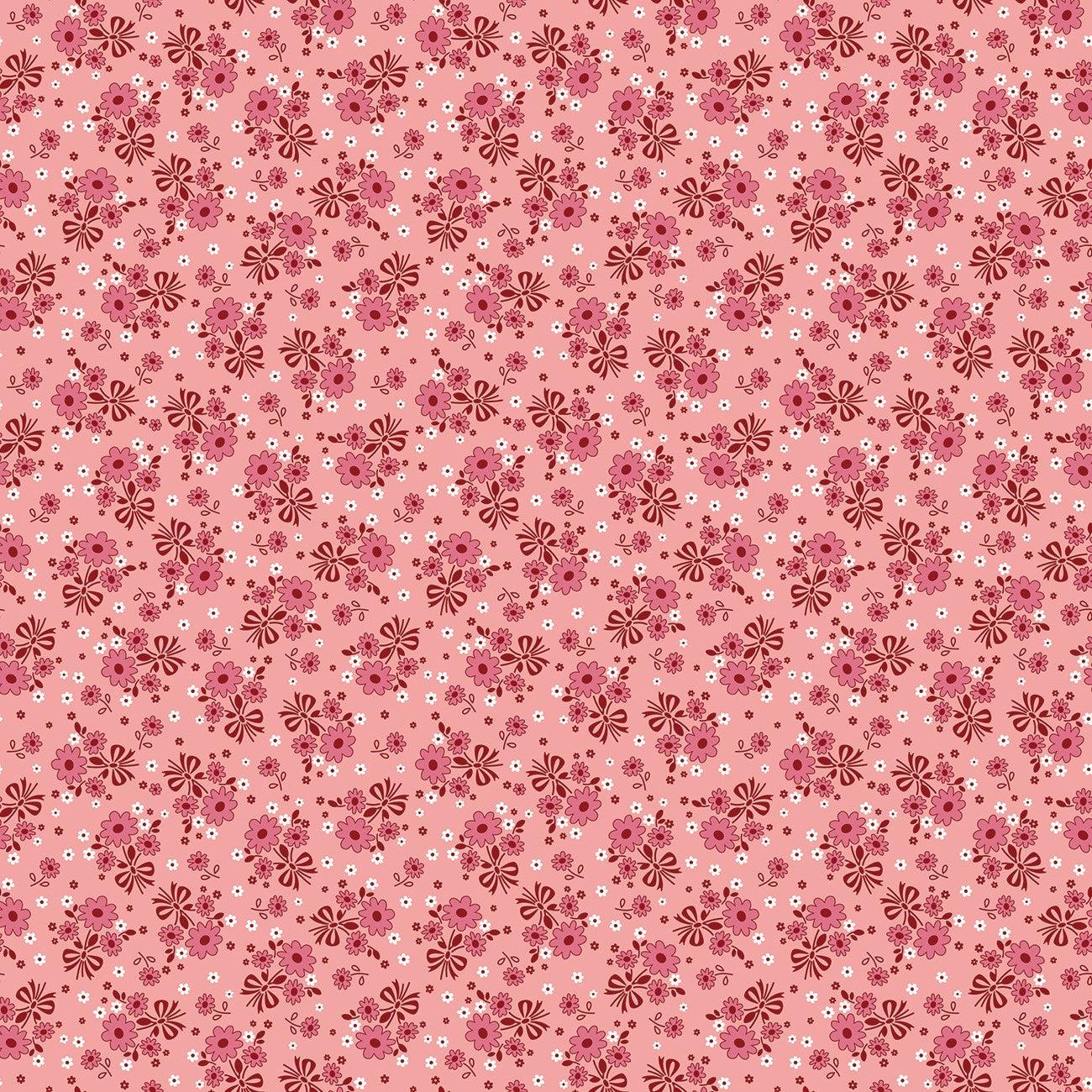 Calico Bouquet Coral Fabric