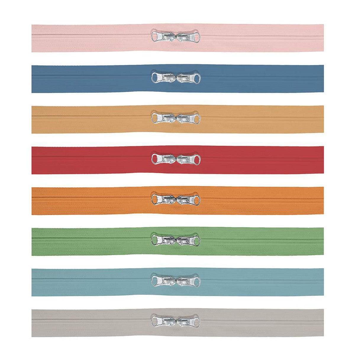 Calico Zippers 2 In 8 Assorted Colors-Riley Blake Fabrics-My Favorite Quilt Store