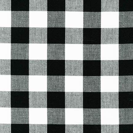 Carolina Gingham 1 inch Black Check Fabric - Robert Kaufman