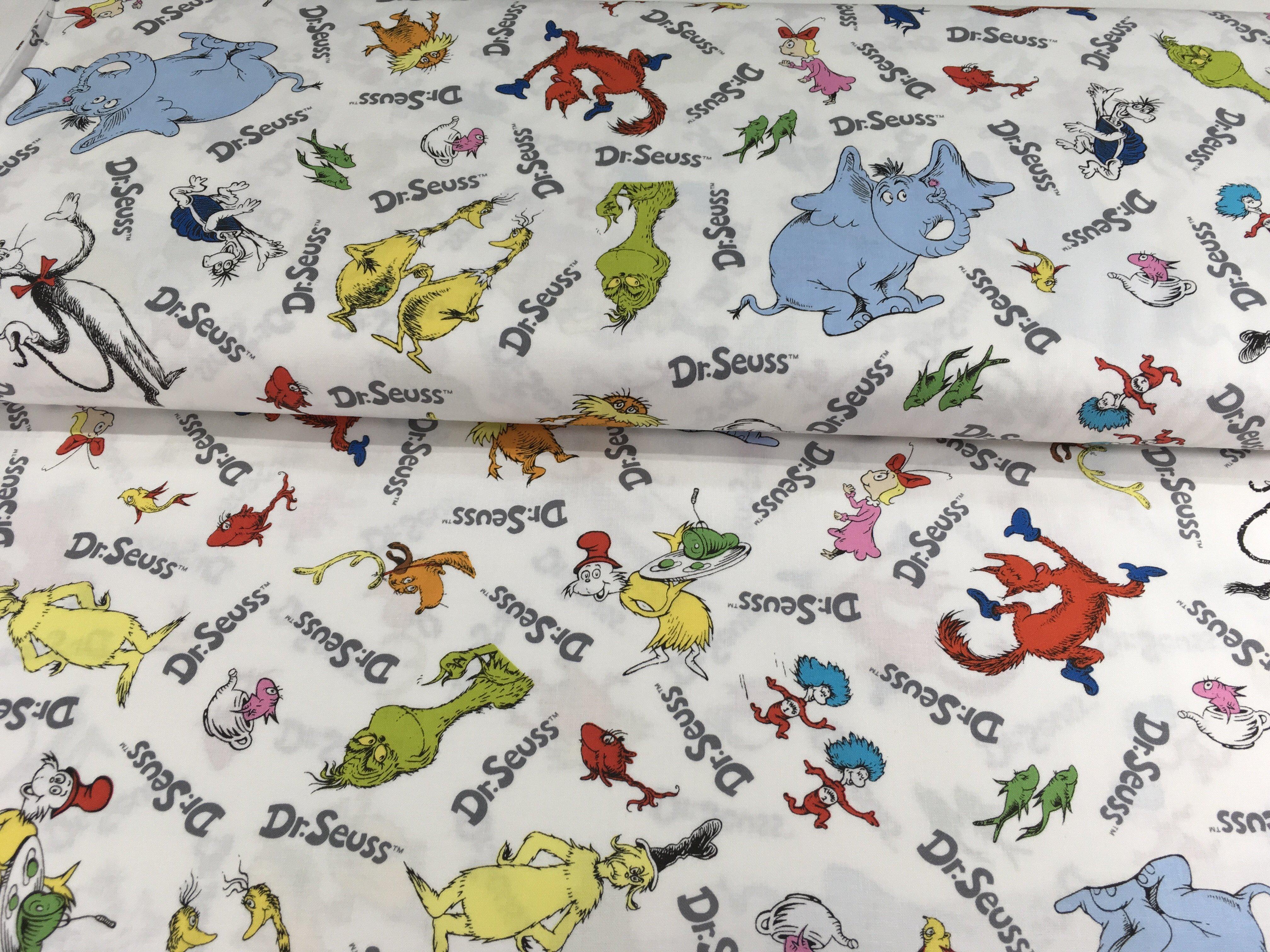 Celebrate Seuss! Character Toss Words Fabric-Robert Kaufman-My Favorite Quilt Store