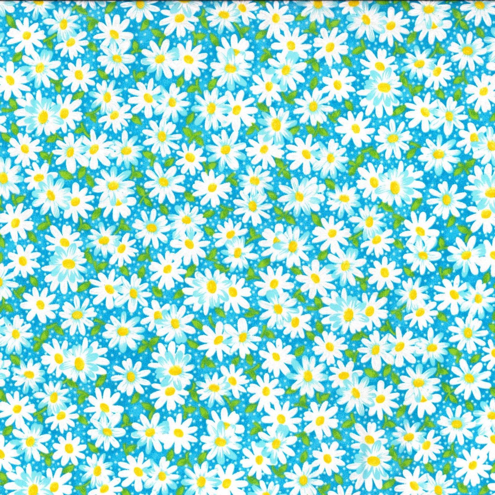 Charms Blue Daisy Delight Fabric-Fabric Traditions-My Favorite Quilt Store